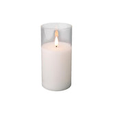 Lumineo BO Led Wick Candle 7.5 x 15cm - Clear/Warm White